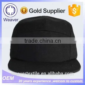 Wholesale Blank Black Plain Metal Buckle 5 Panel Hats Custom Snapback Trucker Cap thumbnail-2