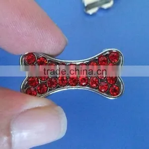 Compet Produce 10mm Rhinestone Promotional Gifts Zinc Alloy Slide Bone Charms for Dog Collars & Human Bracelets thumbnail-3