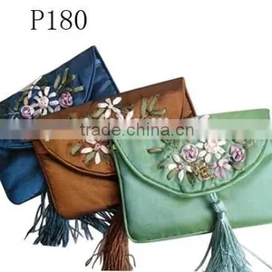 Chinese Style Custom Silk Embroidery Jewelry Pouch for Ring Earring Pendant B191 thumbnail-2