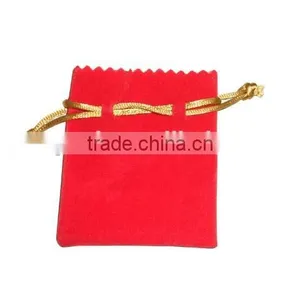 China Factory Customized Velvet Red Jewelry Bag Wholesales B194 thumbnail-5