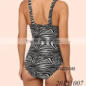 2016 Zebra Print Ladies One Piece Swimwear Women Swimsuit thumbnail-3