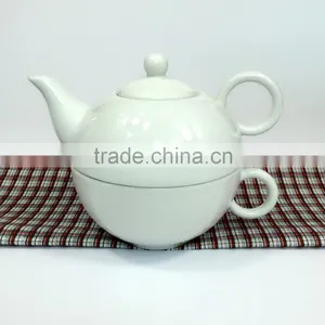 Arabic Coffee Pot Customized Plain White Ceramic Tea Pot & Kettle for One Cup and Saucer thumbnail-1