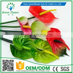 Greenflower 2016 PVC Anthurium Artificial Flowers for Home Party Wedding Decorations thumbnail-5