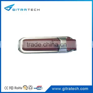 Real Leather USB Flash Drive Mock Up With Hot Stamp Logo and Cap 8GB 16GB 32GB thumbnail-2