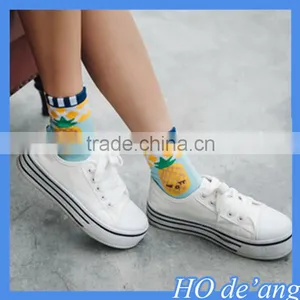 Hogift Socks Wholesale Korea Lovely Fruit Diamond Lattice Pattern Women Cotton Socks MHo-81 thumbnail-1