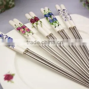 Ceramic Chopsticks With Stainless / High Quality Korea Stainless Chopstick/ OEM Chopsticks thumbnail-1