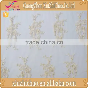 M0089(5.0)Fashion Designs Women's Dress Fabric 100% Polyester Gold Embroidered 135cm New York Wholesale Fabric Lace thumbnail-3