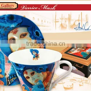 CARMANI Cup & Saucer With VENICE MASK Design Alex LEVIN Ver.5 thumbnail-2