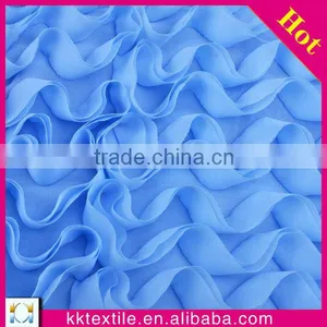 Elegant Shape Ripple Chiffon Lace Embroidery for Girl Dress thumbnail-1