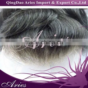 Virgin Indian Hair Closure Mono Lace PU Welded Men's Hairpiece Toupee for Men Male Wigs Natural Hair Replacement thumbnail-3