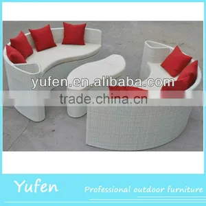 3pcs Half-moon Wicker Modern Sofa Bed thumbnail-1