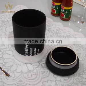 3 Size Porcelain Canister Wood Lid thumbnail-2