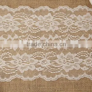 30*275cm Extra Large Burlap Tablecloth With Lace,Jute Burlap Trimming For Decoration thumbnail-2