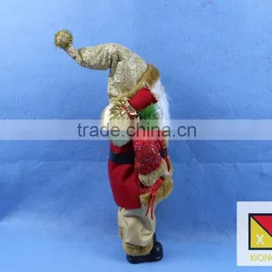 Luxurious Standing Santa Claus Christmas Figure in Red Holly Berry Coat With Corduroy Pants thumbnail-3