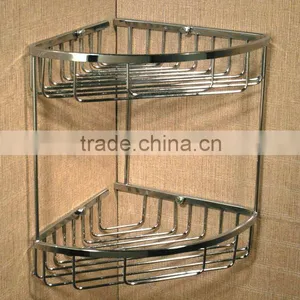Double Layer Bathroom Metal Baske Chromed LX-8068 thumbnail-1