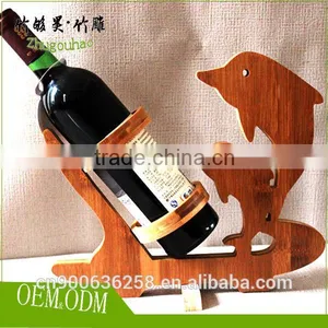 Bamboo Material Made Decorative Single Bottle Wine Rack thumbnail-2