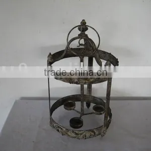 L18M1258MC-2- Round Metal Candle Lantern W/3 Holders thumbnail-1