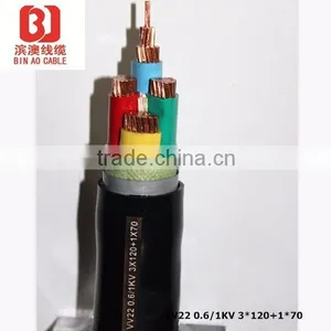 Copper Conductor XLPE Insulated PVC Sheath Steel Tape Armoured LV MVunderground Armoured Power Cables thumbnail-2
