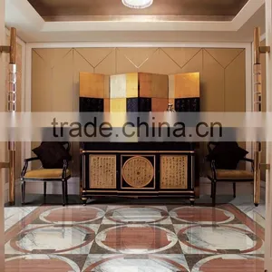White Jade Micro Crystal Tiles, Glass Polished Porcelain Shinning Floor Tile Black Texture thumbnail-3