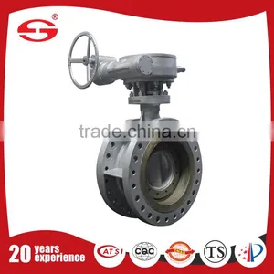 PTFE Flange Triple Eccentric Metal Seal Gearbox Flanged Hard Sealed Butterfly Valve thumbnail-1
