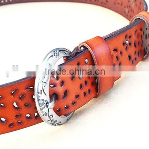 Woman Fashion Genuine Leather Ladies Leather Belt With Rivets thumbnail-4
