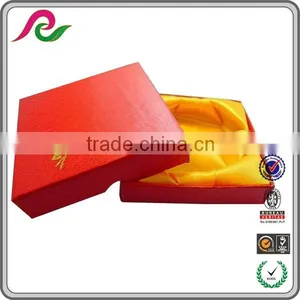 Red Cardboard Gift Box With Gold Logo Foil for Jewelry Packing thumbnail-2