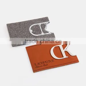Fashion Metal LogoJeans Leather Patch Embossed PU Patch thumbnail-6
