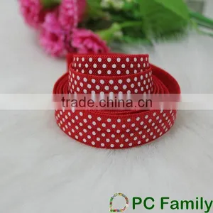 Wholesale Fold Over Elastic Printed Dots Foe thumbnail-1