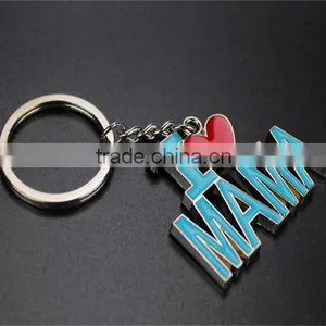 New Fashion Gift Key Chains With I Love MAMA Key Chain Oil Paint Metal Key Chain Blue Souvenir thumbnail-4