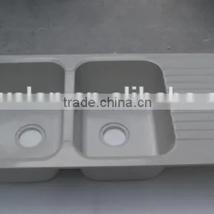Hot Model Acrylic Integral Solid Surface Kitchen Sink,artificial Stone Double Kitchen Sink ,resin Stone Sink thumbnail-3