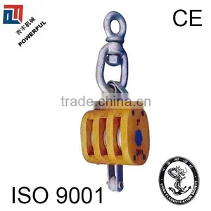 SWIVEL EYE /SWIVEL HOOK REGULAR WOOD PULLEY BLOCK thumbnail-1