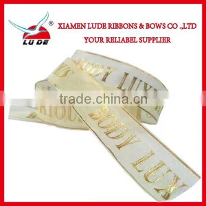 New Design Gold Foil Printed Organza Ribbon thumbnail-1