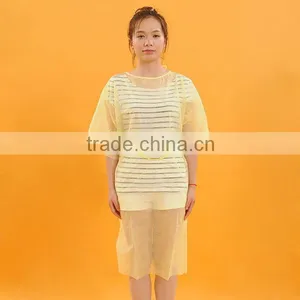Spunlace Nonwoven Yellow Impervious Disposable Isolation Gowns thumbnail-4