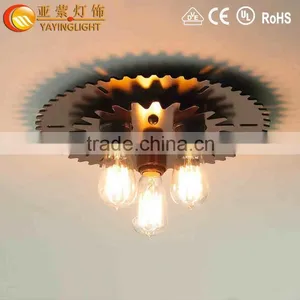 Continental Cafe Restaurant Ceiling Lamps,aisle Hall Study Bedroom Wrought Iron Glass Ceiling Lamp thumbnail-1
