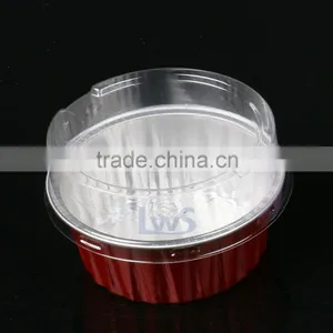 Colored High Quality Round Aluminum Foil Container With Lid Used for Pudding,yogurt, Cupcake thumbnail-3