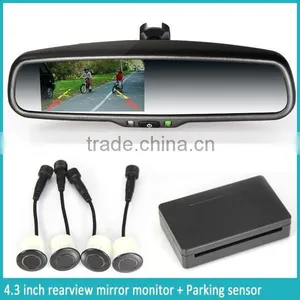 4.3'' Ultrasonic Parking Sensor Rearview Mirror Car Reverse Camera and Parking Sensor thumbnail-1