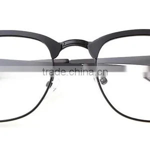 ADE WU Fashion Women Glasses Half Rim Stainless Steel Optical Frame Metal Eyeglasses Frame Clear Lens Glasses thumbnail-5
