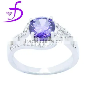 925 Silver Jewelry Wholesale Micro Pave Setting Cubic Zircon Ring thumbnail-1