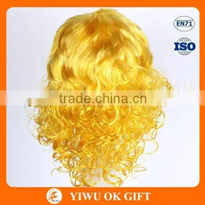 Gold Small Head Curly Wig, Lady Short Hair Wig Blonde thumbnail-3