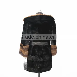 2016 New Factory Grey Natural Long Mink Fur Coat for Fashion Women thumbnail-5
