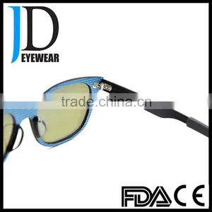 Custom Made Black Frame Blue Lens Vintage Carbon Fiber Sunglasses thumbnail-6