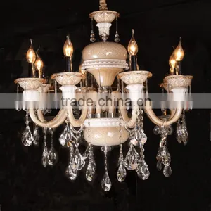 Modern Brown Candle Chandelier Lamp With 8 Light thumbnail-1