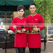 Restaurant Hotel Waitress Design Server Sushi Bar Staff Red Uniform thumbnail-1