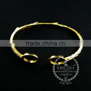 14*10mm Bezel,73*45mm Gold Plated Vintage Style Branch Bracelet Adjustable Bracelet DIY Supplies,findings 1900118 thumbnail-1