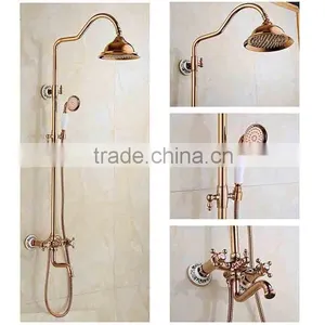 New Arrival in Wall Rose Gold Rainfall Shower Head Shower Set thumbnail-1
