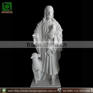Hand Carved Life-size White Marble Jesus Statue thumbnail-1