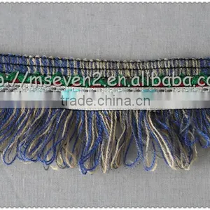 6.3cm Polyester Fringe Tassel, Woolen Fringe Trimming With Jacquard, Decorative Jacquard Tape for Garment thumbnail-5