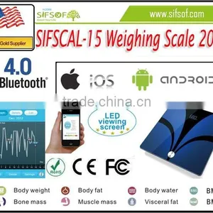 SIFSCAL-15 Weighing Scale 2015, Body Fat, Muscle Mass Scale, 2015 Weighing Scale, Bluetooth Scale, IOS & Android APP Scale thumbnail-1