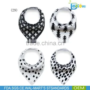 Manufacturer Excelent Quality Cute 100% Organic Cotton Bandana Baby Bib thumbnail-3