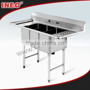 Free Standing Commercial Kitchen Sink/Stainless Steel Freestanding Kitchen Sink/Stainless Steel Double Sink Bench thumbnail-1